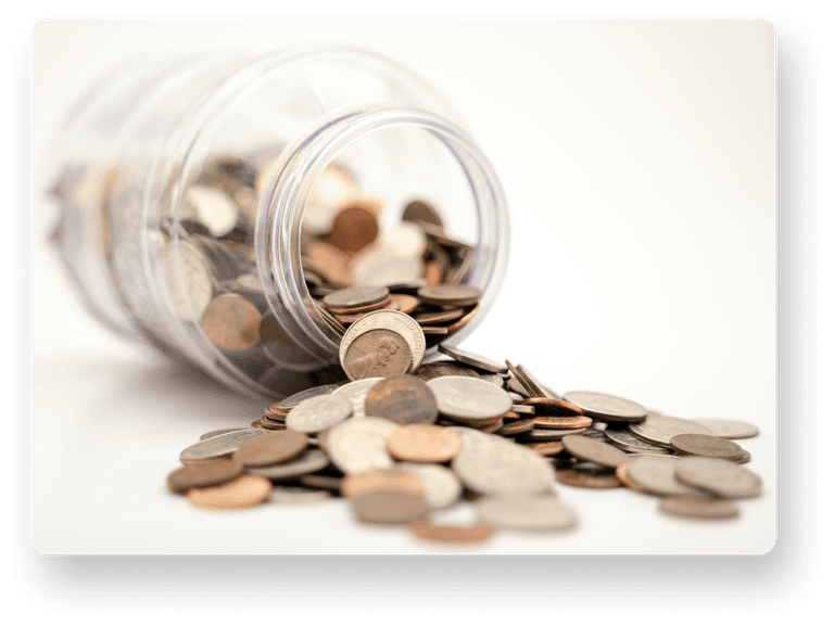 a jar with savings and money