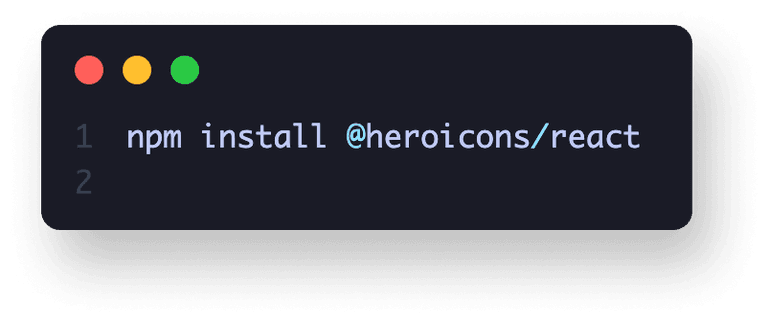 npm install heroincons