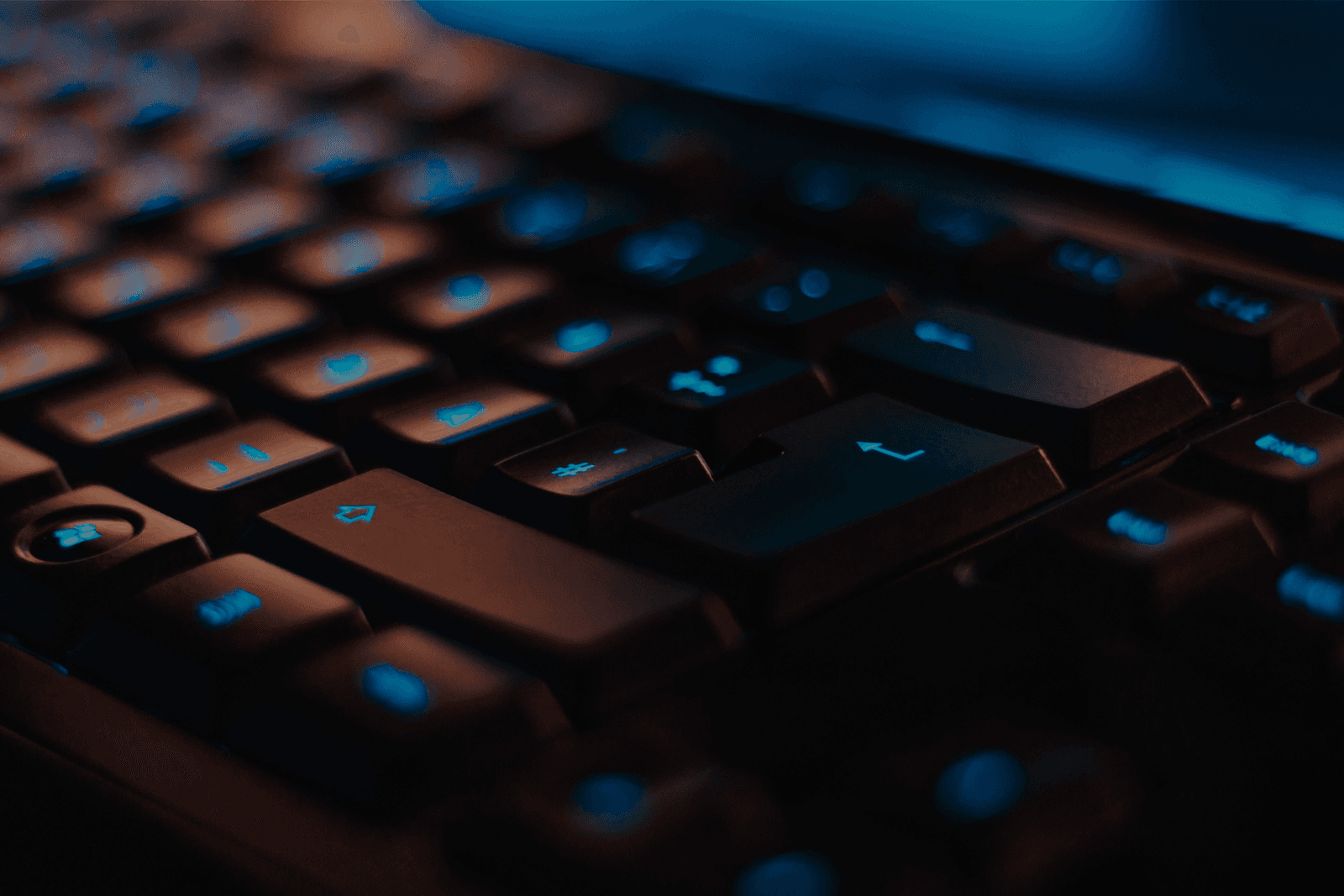 Keyboard with blue light